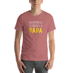 Mauve / S Happiness is being a Papa Funny T-Shirt by Design Express