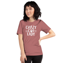 Mauve / S Crazy Cat Lady (Cat lover) Funny Light T-Shirt by Design Express