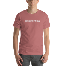 Mauve / S United States Of America Eagle Illustration Reverse Backside Short-Sleeve Unisex T-Shirt by Design Express