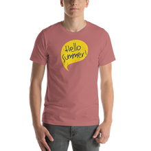 Mauve / S Hello Summer Yellow Unisex T-Shirt by Design Express