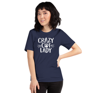 Navy / XS Crazy Cat Lady (Cat lover) Funny Light T-Shirt by Design Express