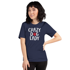 Navy / XS Crazy Dog Lady (Dog lover) Funny Dark T-Shirt by Design Express