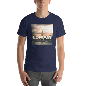 Navy / XS London Square Unisex Black T-Shirt by Design Express