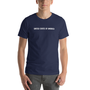 Navy / XS United States Of America Eagle Illustration Reverse Backside Short-Sleeve Unisex T-Shirt by Design Express