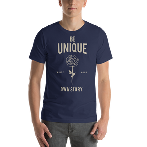 Navy / XS Be Unique, Write Your Own Story Unisex T-Shirt by Design Express