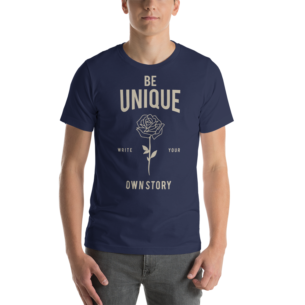 Navy / XS Be Unique, Write Your Own Story Unisex T-Shirt by Design Express