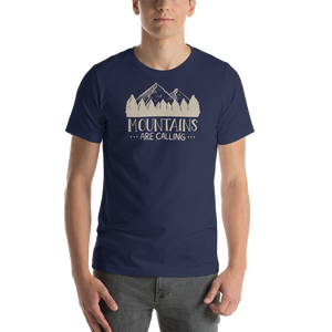 Navy / XS Mountains Are Calling Unisex T-Shirt by Design Express