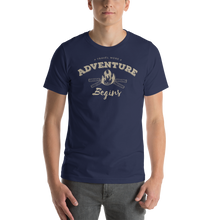 Navy / XS Travel More Adventure Begins Unisex T-Shirt by Design Express