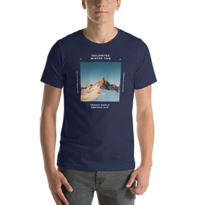 Navy / XS Dolomites Italy Unisex T-shirt Front by Design Express