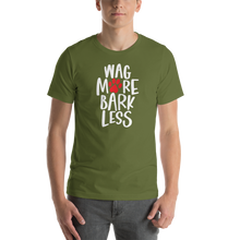 Olive / S Wag More Bark Less (Dog lover) Funny Unisex T-Shirt by Design Express