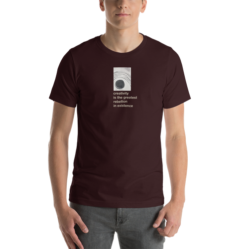 Oxblood Black / S Creativity is the greatest rebellion in existence Short-Sleeve Unisex T-Shirt by Design Express