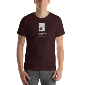 Oxblood Black / S Creativity is the greatest rebellion in existence Short-Sleeve Unisex T-Shirt by Design Express