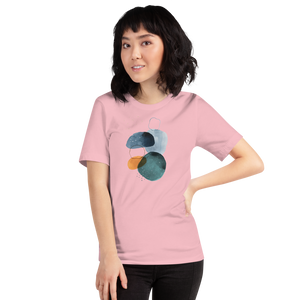 Pink / S Peace Abstract Art Short-Sleeve Unisex T-Shirt by Design Express