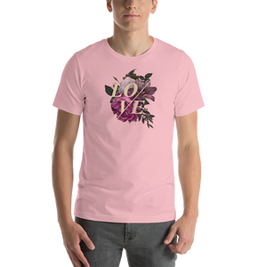 Pink / S Love Flower Short-Sleeve Unisex T-Shirt by Design Express