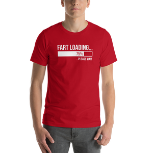 Red / XS Fart Loading (Funny) Dark Unisex T-Shirt by Design Express