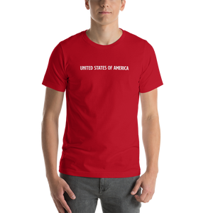 Red / S United States Of America Eagle Illustration Reverse Backside Short-Sleeve Unisex T-Shirt by Design Express