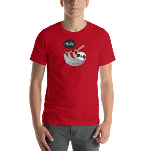 Red / XS Hola Sloths Short-Sleeve Unisex T-Shirt by Design Express