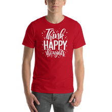 Red / XS Think Happy Thoughts Short-Sleeve Unisex T-Shirt by Design Express