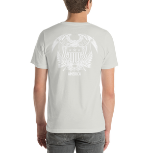 United States Of America Eagle Illustration Reverse Backside Short-Sleeve Unisex T-Shirt by Design Express