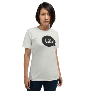 Silver / S Hello Unisex T-Shirt by Design Express