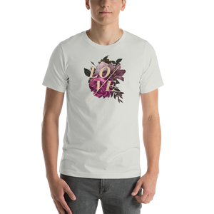 Silver / S Love Flower Short-Sleeve Unisex T-Shirt by Design Express