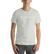 Silver / S United States Of America Eagle Illustration Reverse Backside Short-Sleeve Unisex T-Shirt by Design Express