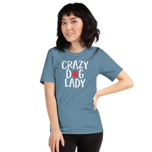 Steel Blue / S Crazy Dog Lady (Dog lover) Funny Dark T-Shirt by Design Express