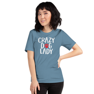 Steel Blue / S Crazy Dog Lady (Dog lover) Funny Dark T-Shirt by Design Express