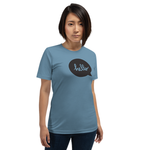 Steel Blue / S Hello Unisex T-Shirt by Design Express