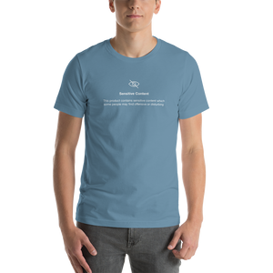 Steel Blue / S Sensitive Content (Funny) Unisex Dark T-Shirt by Design Express