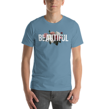 Steel Blue / S Beautiful Flower Short-Sleeve Unisex Dark T-Shirt by Design Express