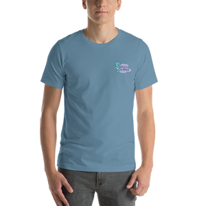Steel Blue / S Seahorse Hello Summer Short-Sleeve Unisex T-Shirt by Design Express