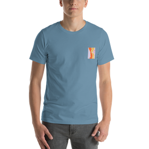 Steel Blue / S Surround Yourself with Happiness Back Side Unisex T-Shirt by Design Express
