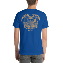 United States Of America Eagle Illustration Gold Reverse Backside Short-Sleeve Unisex T-Shirt by Design Express