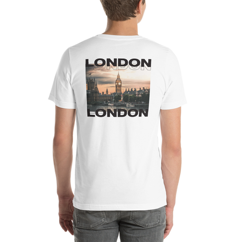 London Back Unisex White T-Shirt by Design Express