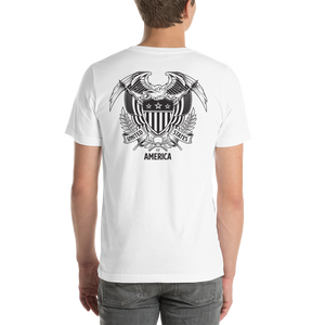 United States Of America Eagle Illustration Backside Short-Sleeve Unisex T-Shirt by Design Express