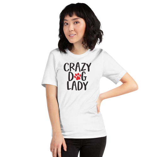 White / XS Crazy Dog Lady (Dog lover) Funny Light T-Shirt by Design Express