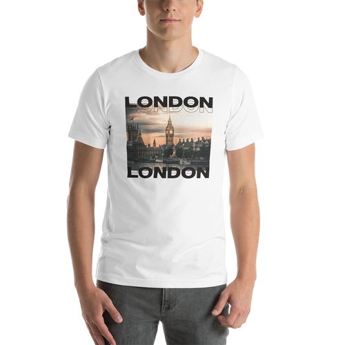 XS London Front Unisex White T-Shirt by Design Express