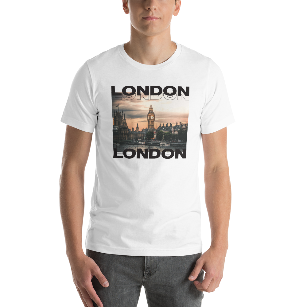 XS London Front Unisex White T-Shirt by Design Express