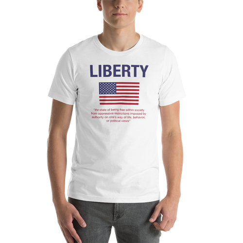 XS Liberty Short-Sleeve Unisex White T-Shirt by Design Express