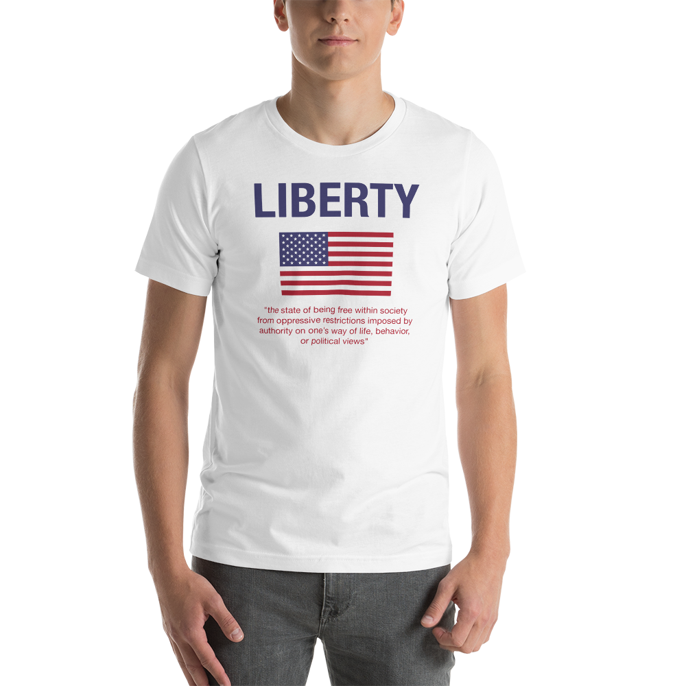 XS Liberty Short-Sleeve Unisex White T-Shirt by Design Express