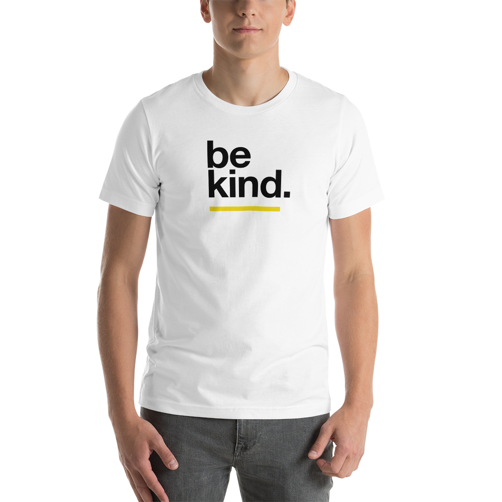 XS Be Kind Short-Sleeve Unisex White T-Shirt by Design Express