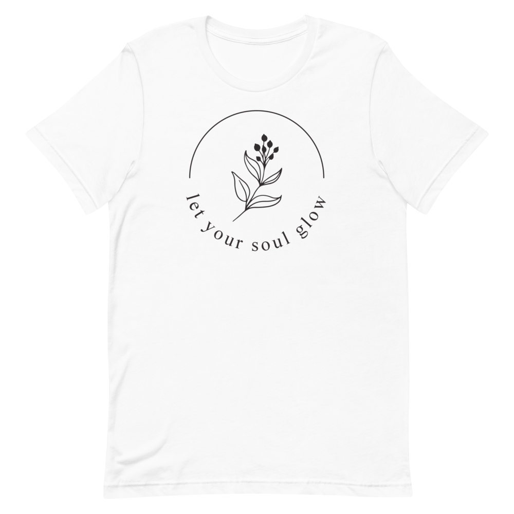 XS Let your soul glow Short-Sleeve Unisex White T-Shirt by Design Express