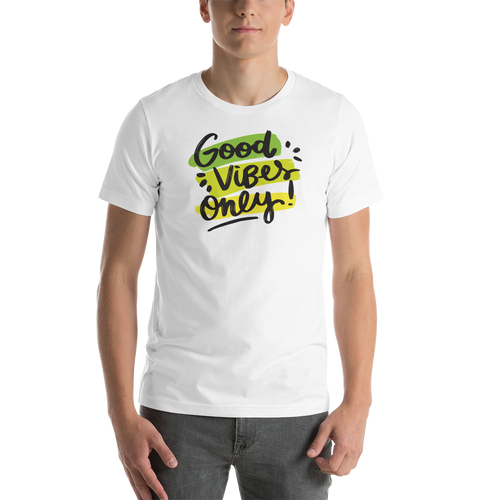 White / XS Good Vibes Only Short-Sleeve Unisex T-Shirt by Design Express