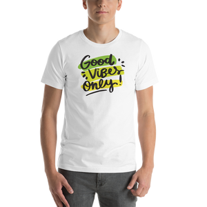 White / XS Good Vibes Only Short-Sleeve Unisex T-Shirt by Design Express
