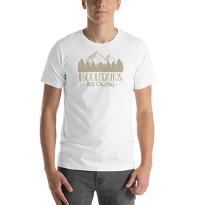 White / XS Mountains Are Calling Unisex T-Shirt by Design Express