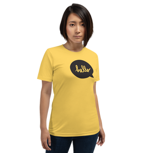 Yellow / S Hello Unisex T-Shirt by Design Express