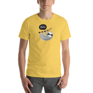 Yellow / S Hola Sloths Short-Sleeve Unisex T-Shirt by Design Express