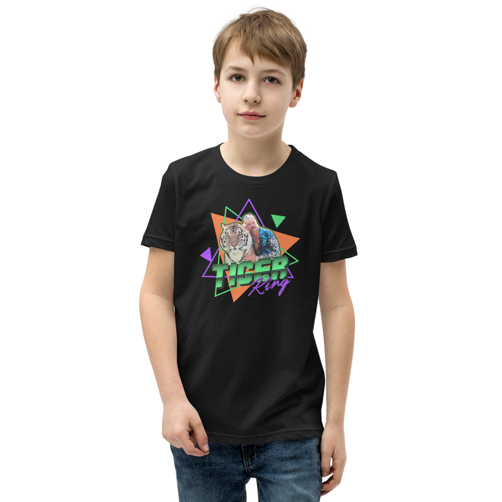 Black / S Tiger King Youth T-Shirt by Design Express